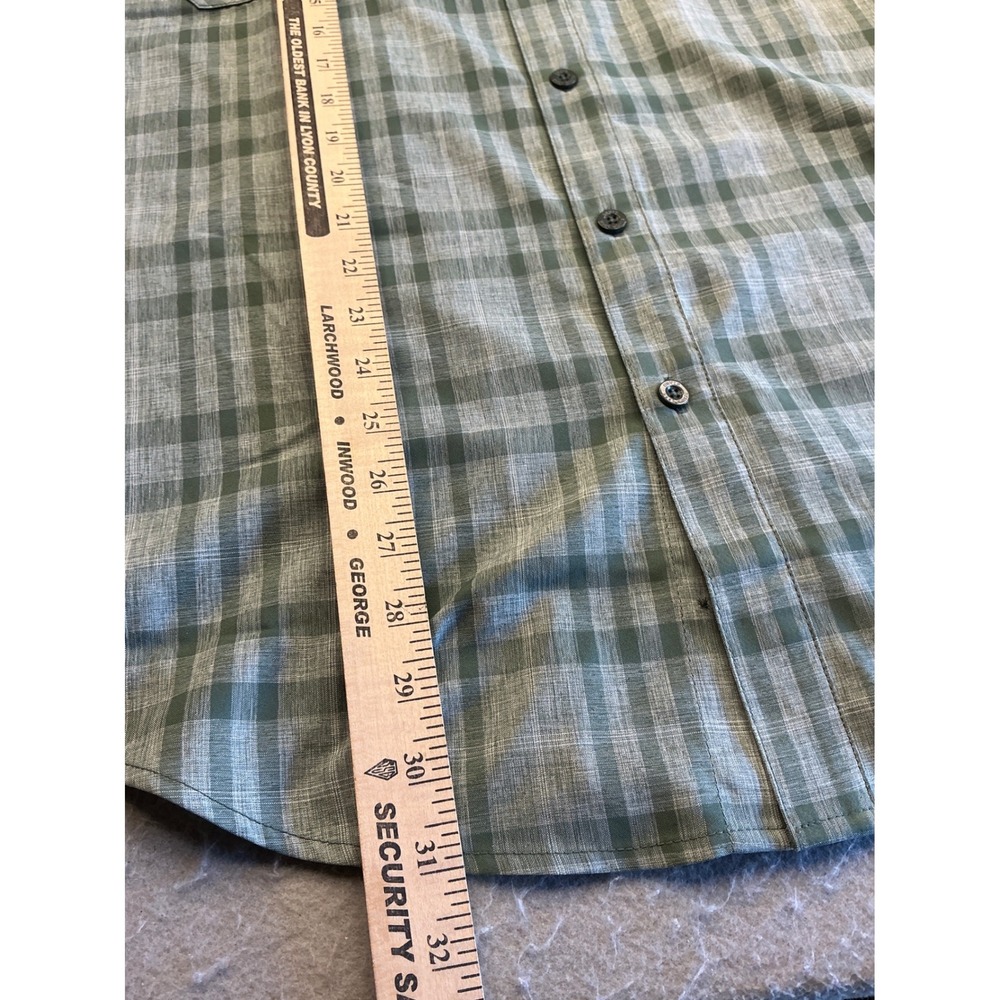 Orvis Short Sleeve Button Down Shirt Green Plaid Hiking Outdoor XXL Classic Fit - Picture 10 of 14